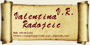 Valentina Radojčić vizit kartica
